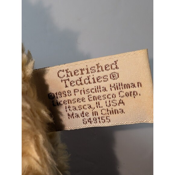 Cherished Teddies 1995 Plush Teddy Bear Red Christmas Sweater Stuffed Toy 10” - Picture 8 of 10